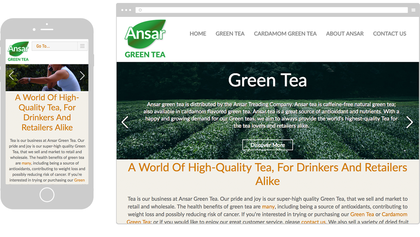 Ansar Green Tea's website