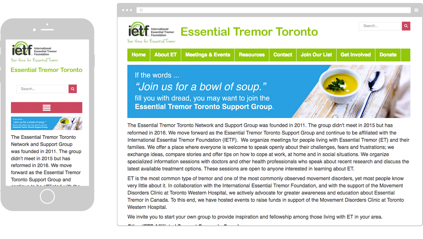 Essential Tremor Toronto's website